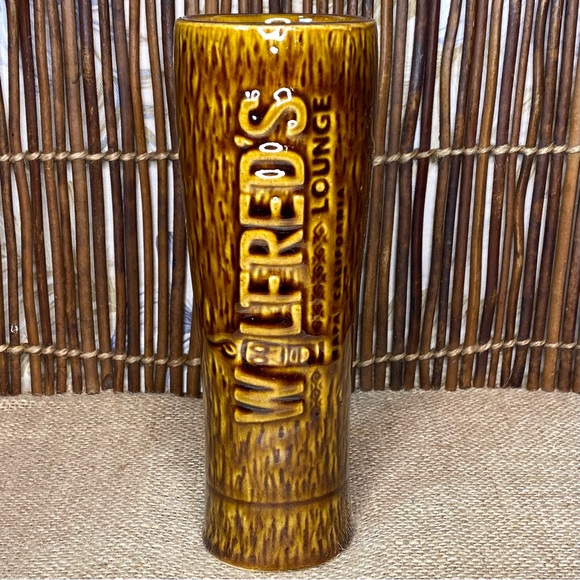 Wilfreds Lounge Tiki Bar Mug Brown Glaze Tiki Farm First Edition 500 Limited - Picture 3 of 7